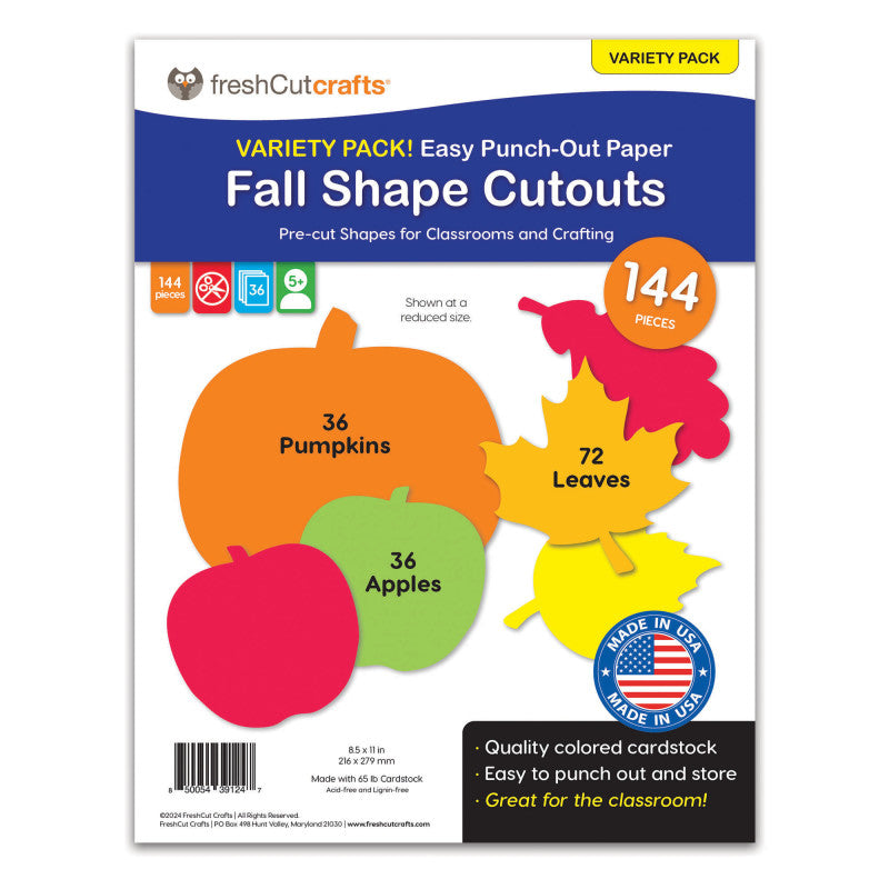 Fall Paper Cutouts 144 Pieces