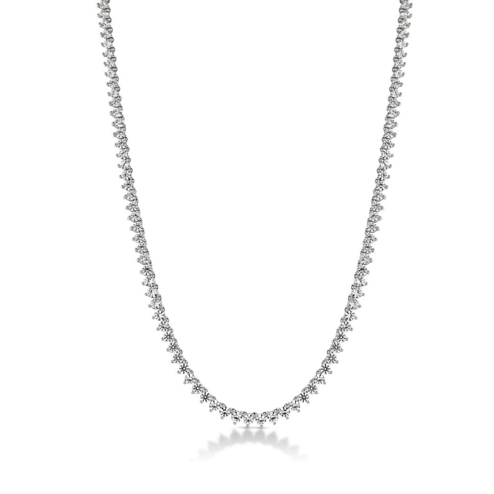 925 Sterling Silver 10 CT. T.W. Lab Created White Sapphire Tennis Necklace - Sapphire - 925