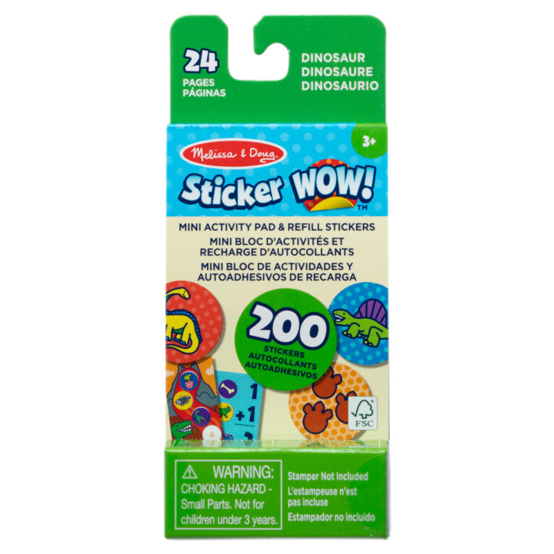 Dinosaur Mini Pad with Stickers Sticker Wow (Pack of 8)