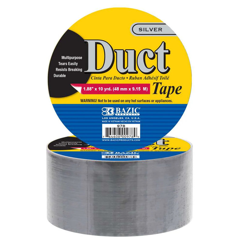 Silver Duct Tape 1.88In X 10 Yards (Pack of 12)