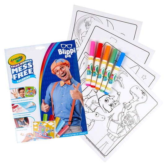 Blippi Coloring Pad & Markers Crayola Color Wonder (Pack of 6)
