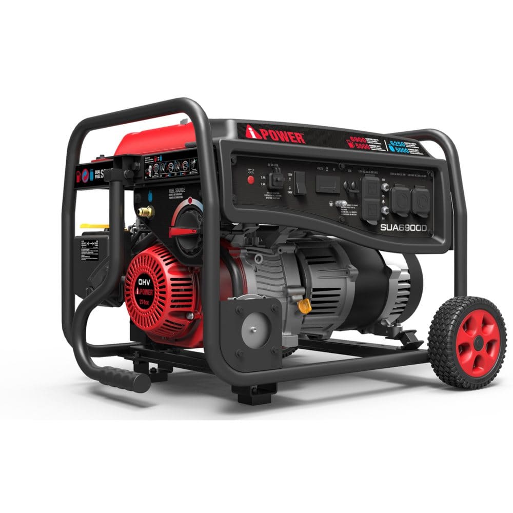 A-iPower Model SUA6900D 6,900 Watt Dual Fuel Portable Generator Powerful 274cc OHV 4-Stroke Engine - A-iPower Generator - A-iPower