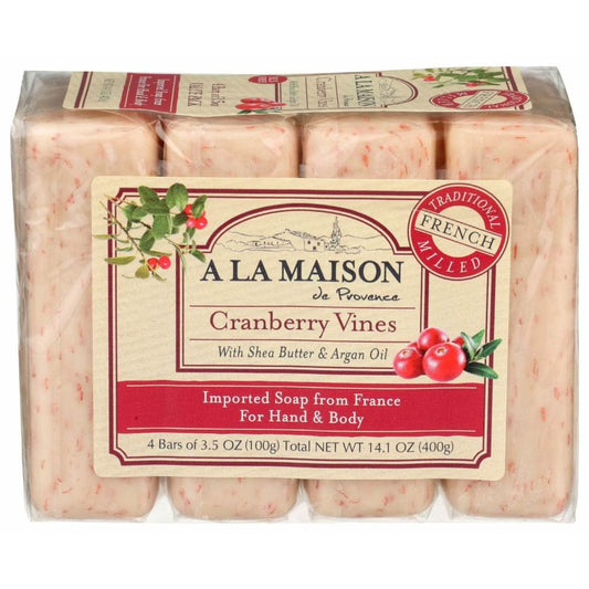 A LA MAISON A LA MAISON Cranberry Vines Soap Bar, 4 pk
