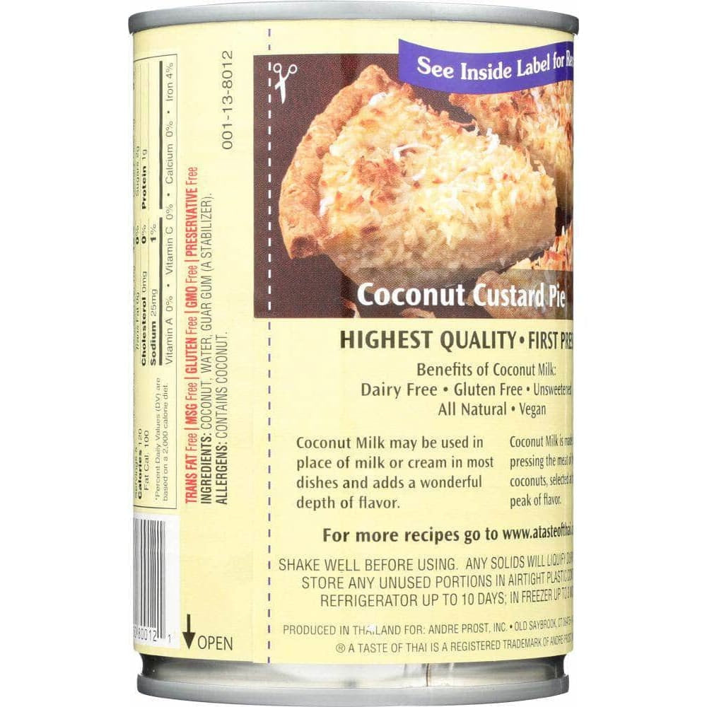 A Taste Of Thai A Taste Of Thai Coconut Milk, 13.5 oz