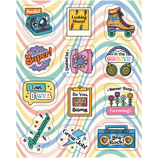 Retro Remix Motivational Stickers Happily Ever Elementary (Pack of 12)