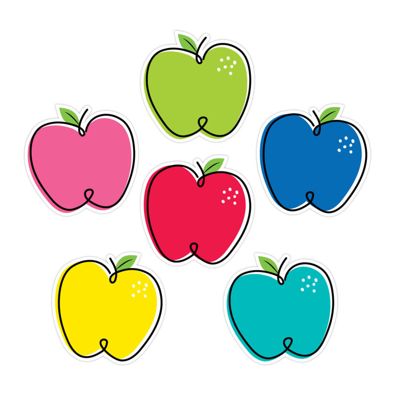 Doodle Apples 6In Cutouts Core Decor (Pack of 6)