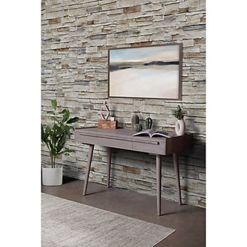 Abbyson Ana 48 Wide Wood Writing Desk - Gray - Home/Furniture/Office Furniture/Office Chairs Desks & Mats/ - Abbyson