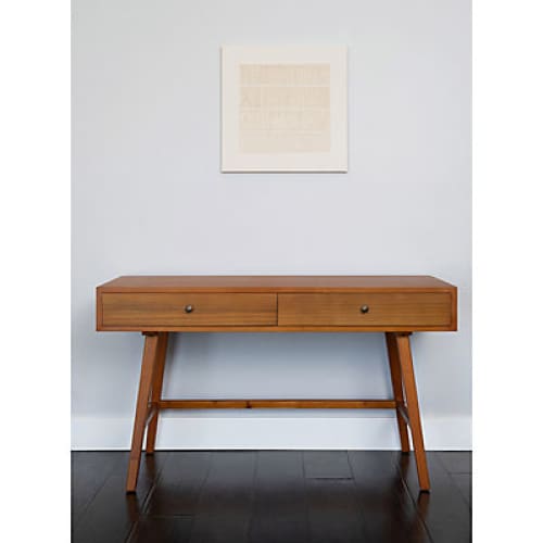 Abbyson Finn 52 Wide Wood Writing Desk - Brown - Home/Furniture/Office Furniture/Office Chairs Desks & Mats/ - Abbyson