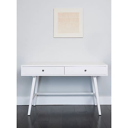 Abbyson Finn 52 Wide Wood Writing Desk - White - Home/Furniture/Office Furniture/Office Chairs Desks & Mats/ - Abbyson
