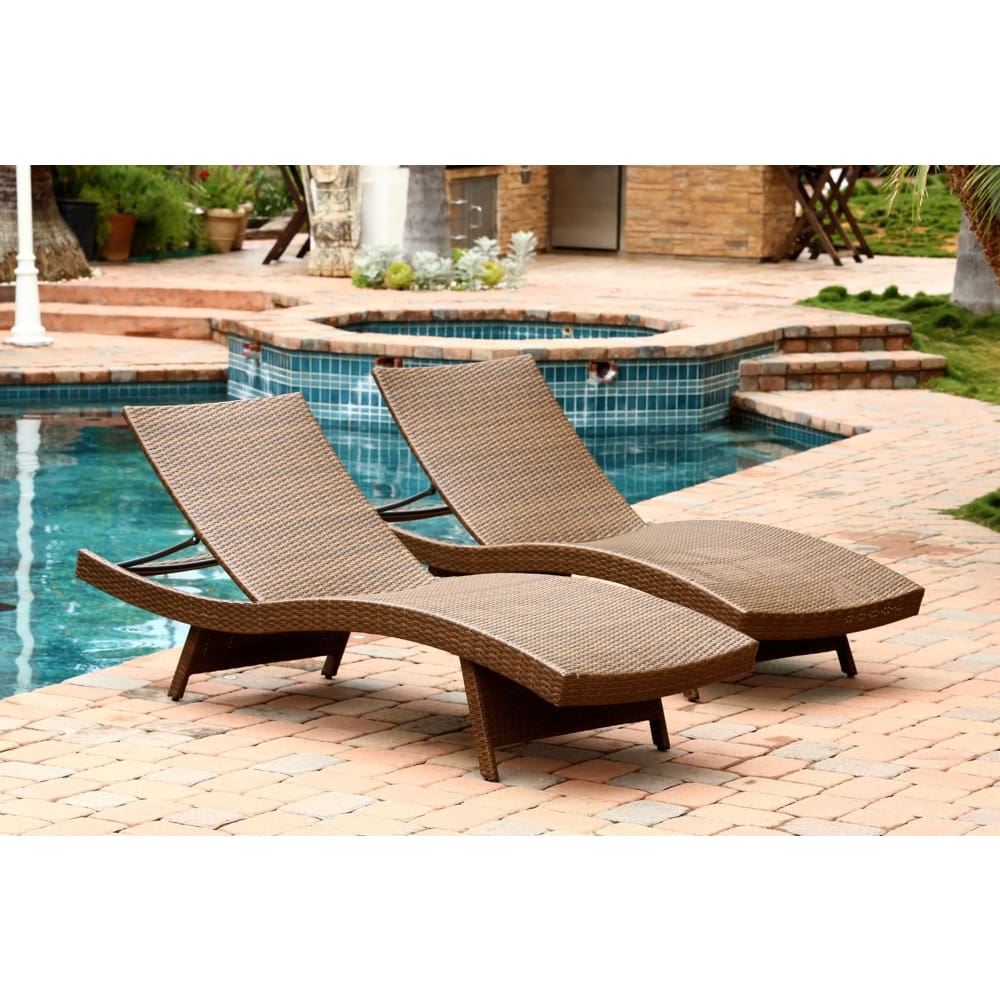 Abbyson Living Abbyson Living Alesso Outdoor Chaise Lounges 2 pk. - Brown - Home/Patio & Outdoor Living/Patio Furniture/Patio Seating &