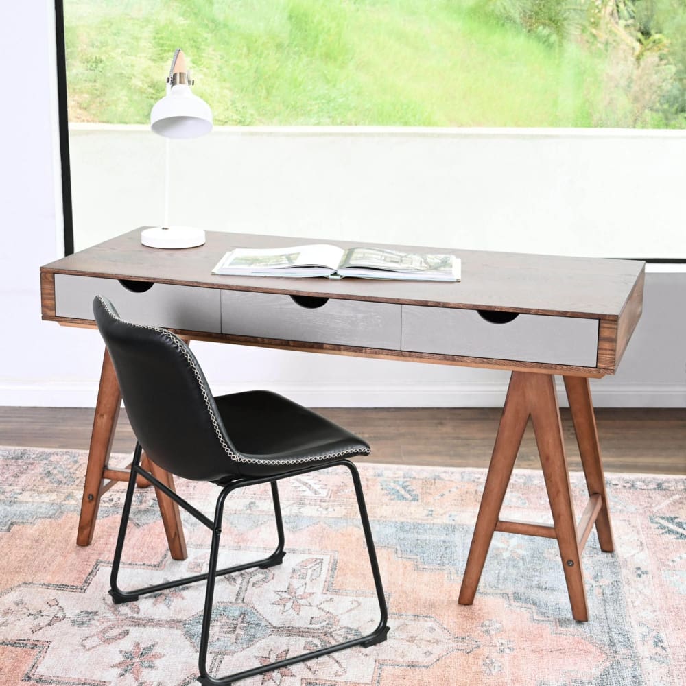 Abbyson Living Maren Desk with Drawers - Light Brown - Abbyson