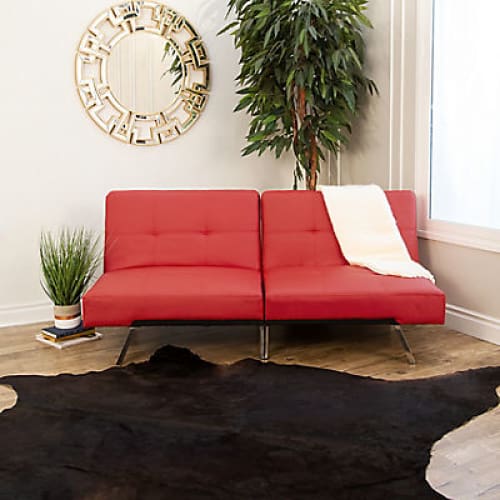 Abbyson Living Milano Convertible Sofa - Red - Home/Furniture/Living Room Furniture/Sofas & Sectionals/ - Abbyson Living