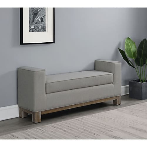 Abbyson Remi Stain Resistant Queen Bench - Gray - Home/Furniture/Entryway/ - Abbyson