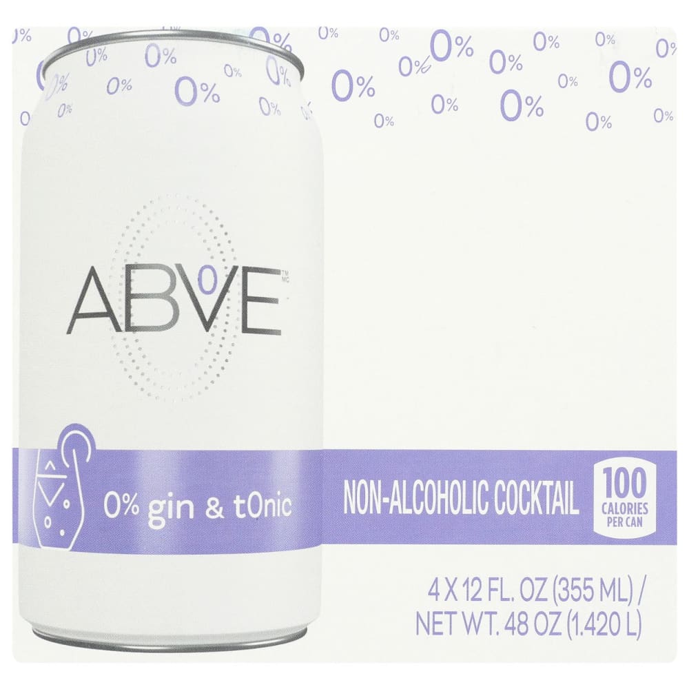 ABOVE: Gin and Tonic Non Alcoholic Cocktails 4pk 48 fo (Pack of 3) - Grocery > Beverages > Drink Mixes > All Natural & Organic Cocktail