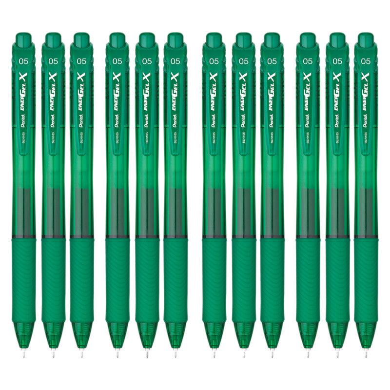 Retract Gel Pen Grn 1Dz Fine 0.5Mm Needle Tip Energel-X (Pack of 2)