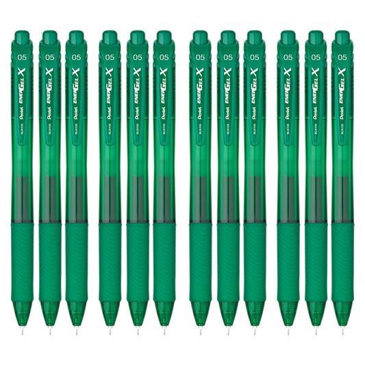 Retract Gel Pen Grn 1Dz Fine 0.5Mm Needle Tip Energel-X (Pack of 2)