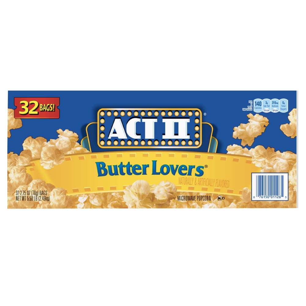 Act ll Butter Lovers Microwave Popcorn 32 ct. - ACT II