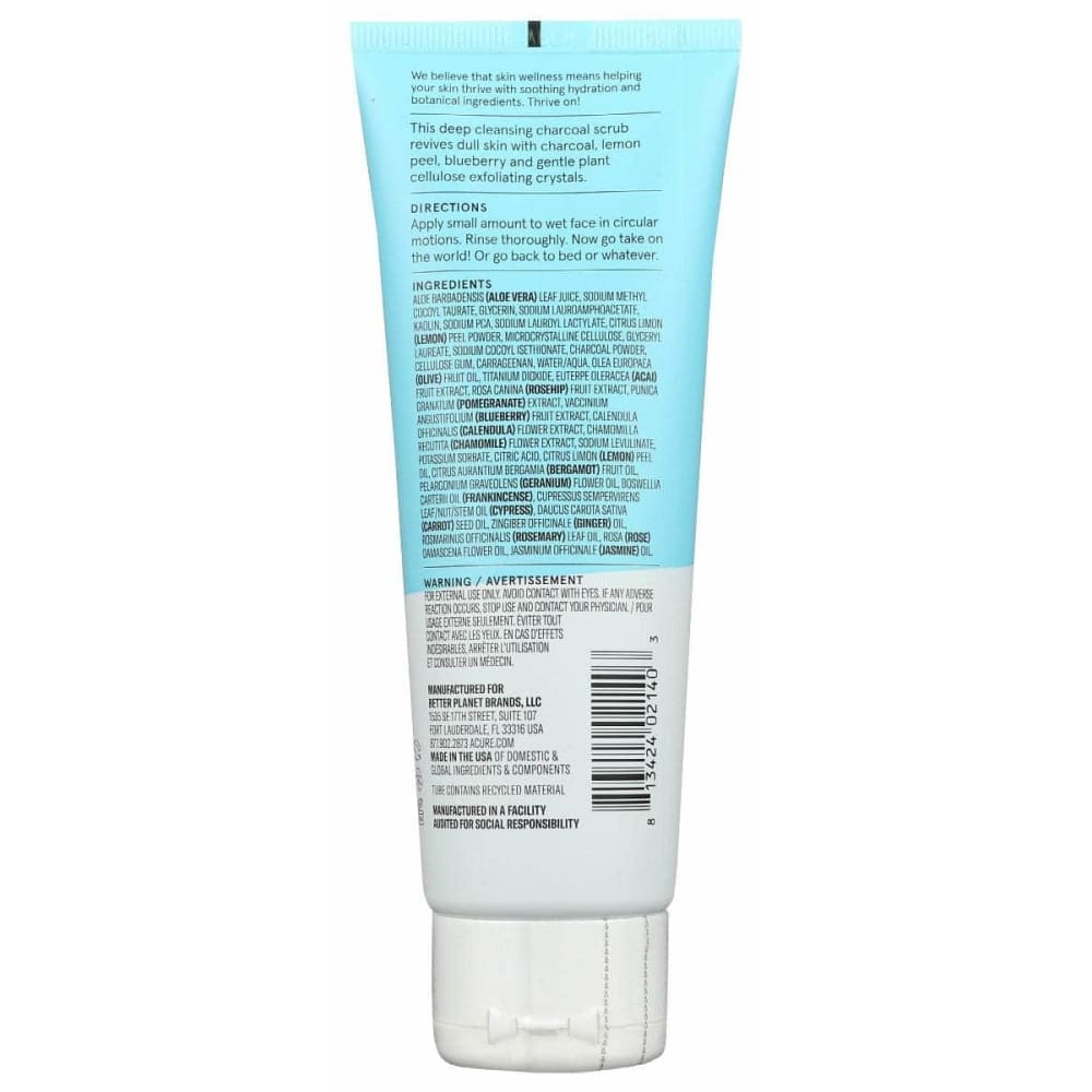 ACURE Acure Incredibly Clear Charcoal Lemonade Facial Scrub, 4 Fo
