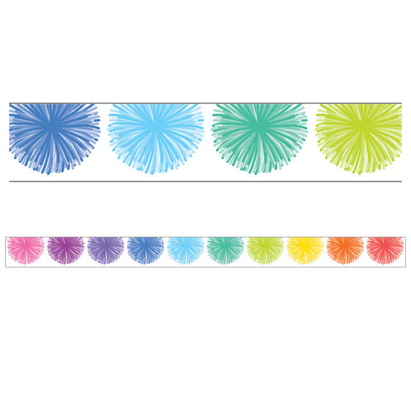 Colorful Poms Scalloped Border Die-Cut (Pack of 10)
