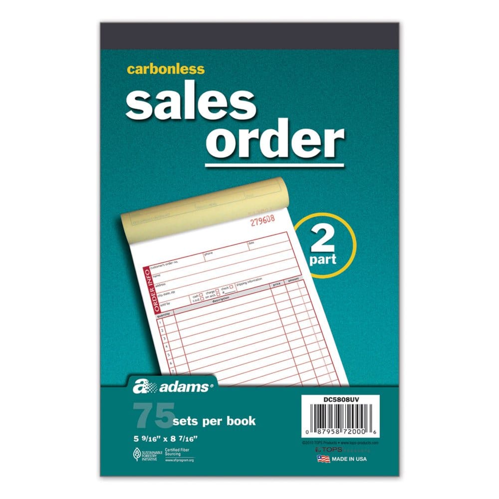 Adams - Carbonless Sales Order Book, 75 Sets - 5 Pack | ShelHealth