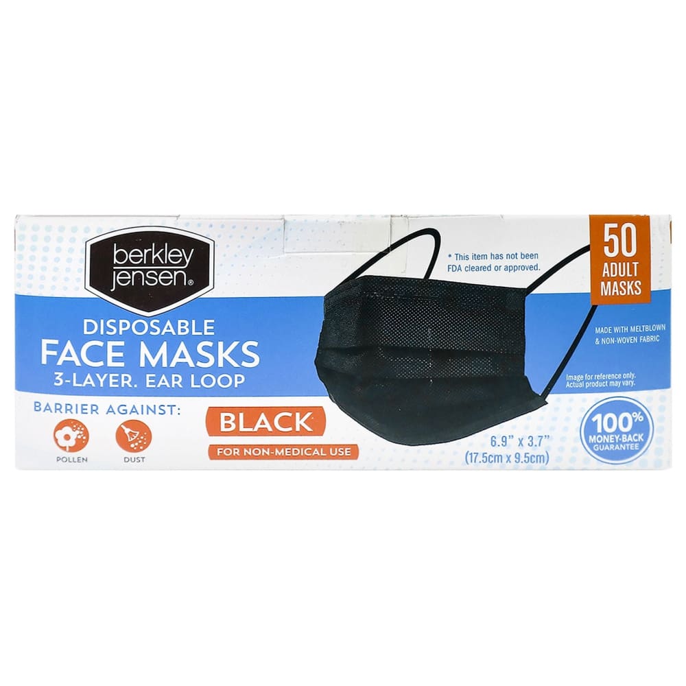 Adult Black Disposable Face Mask 50 ct. - A-care