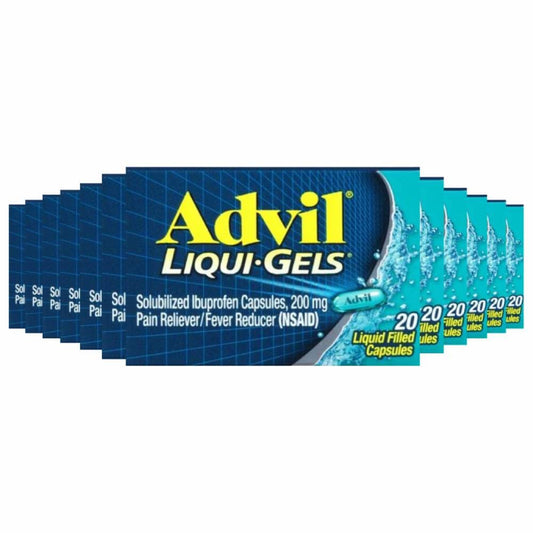 Advil Liqui-Gels Pain Reliever/Fever Reducer Liquid Filled Capsules - Ibuprofen - 20 ct - 12 Pack - Health Care - Advil