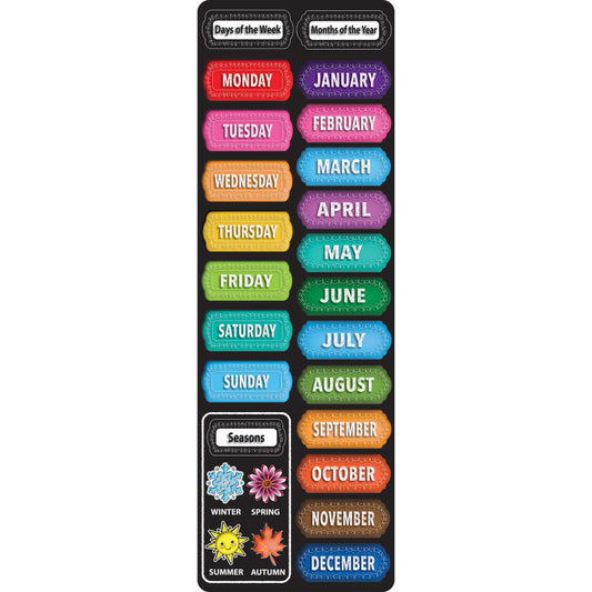 Mat Runner Days/Months/Seasons Chalk Loop 15.5 X 47In
