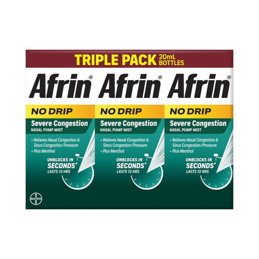 Afrin No-Drip Severe Congestion 12 Hours Nasal Spray 3x20mL - Home/ - Afrin