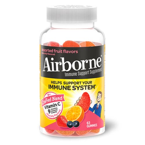 AIRBORNE AIRBORNE Assorted Fruit Flavored Immune Support Gummies, 63 un