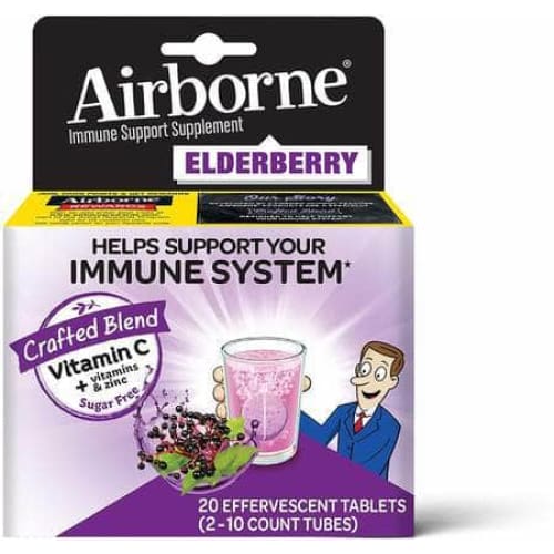 AIRBORNE AIRBORNE Elderberry Immune Support Effervescent Tablets, 20 tb