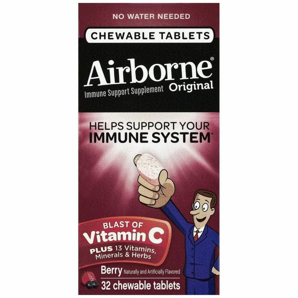 AIRBORNE Airborne Immune Support Supplement Tablets Berry, 32 Pc