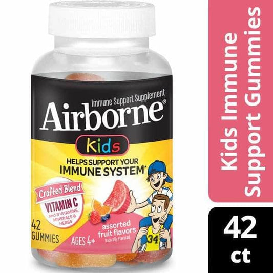 AIRBORNE AIRBORNE Kids Assorted Fruit Flavored Immune Support Gummies, 42 un