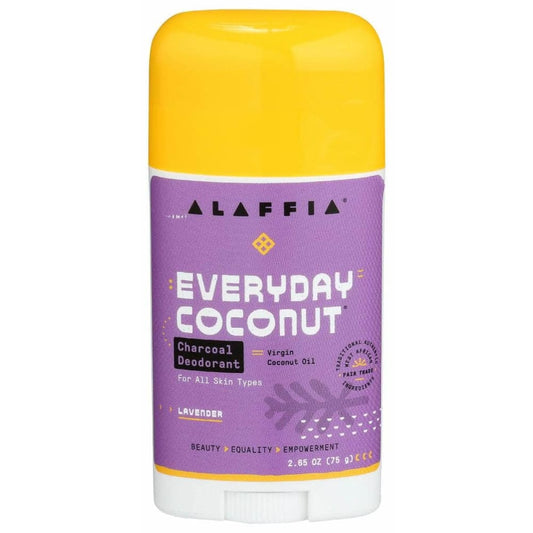 ALAFFIA ALAFFIA Everyday Coconut Charcoal Deodorant Lavender, 2.65 oz