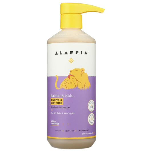 ALAFFIA: Kids Shampoo Body Wash Lemon Lavender 16 fo (Pack of 4) - Beauty & Body Care > Soap and Bath Preparations > Body Wash - ALAFFIA
