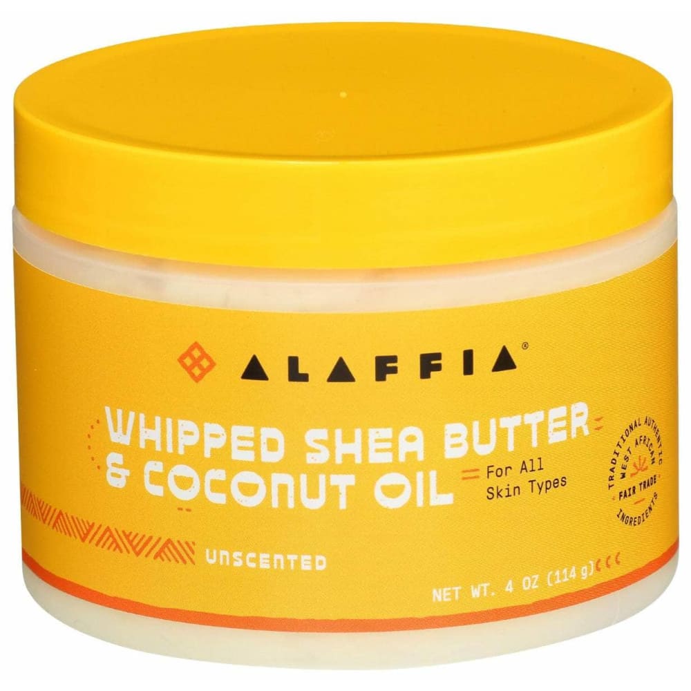 ALAFFIA ALAFFIA Whipped Shea Butter and Coconut Oil Unscented, 4 oz
