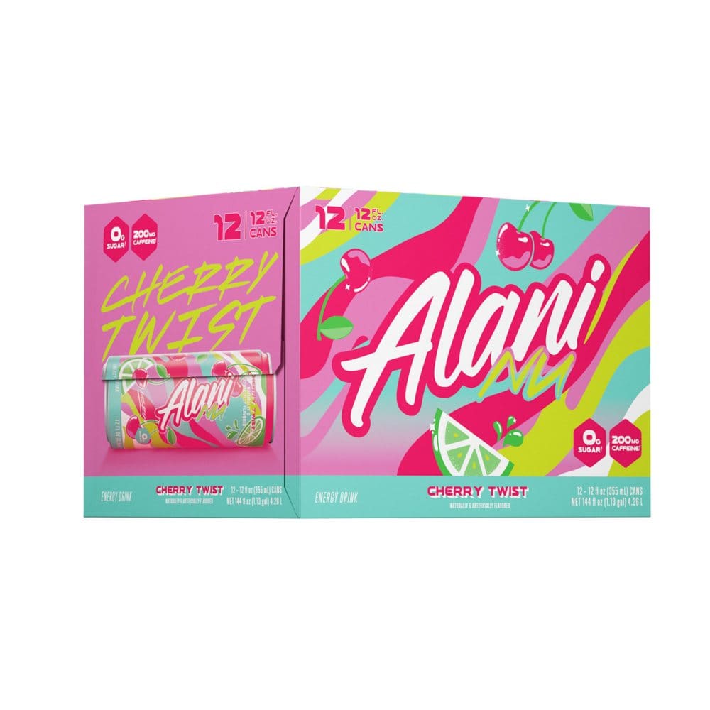 Alani Nu Energy Drink Cherry Twist (12 fl. oz. 12 pk.) - New Items - ShelHealth