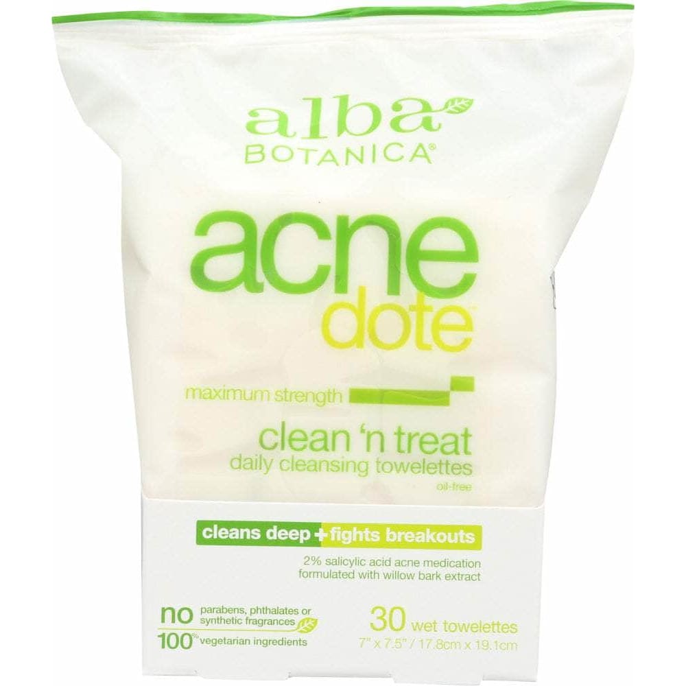 ALBA BOTANICA Alba Botanica Acne Dote Daily Cleansing Towelettes Oil Free, 30 Count
