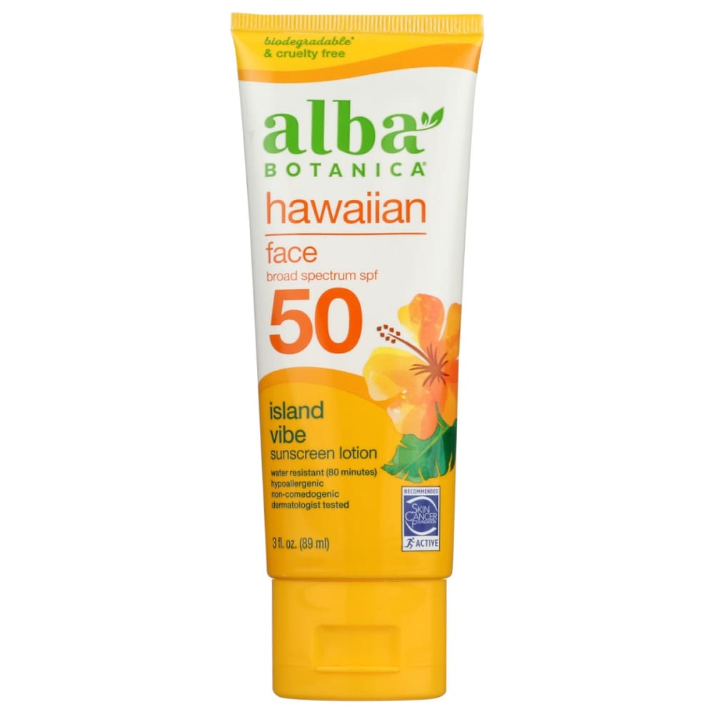 ALBA BOTANICA: Hawaiian Face Island Vibe Sunscreen Lotion Spf 50 3 oz (Pack of 2) - Beauty & Body Care > Skin Care > Sun Protection &