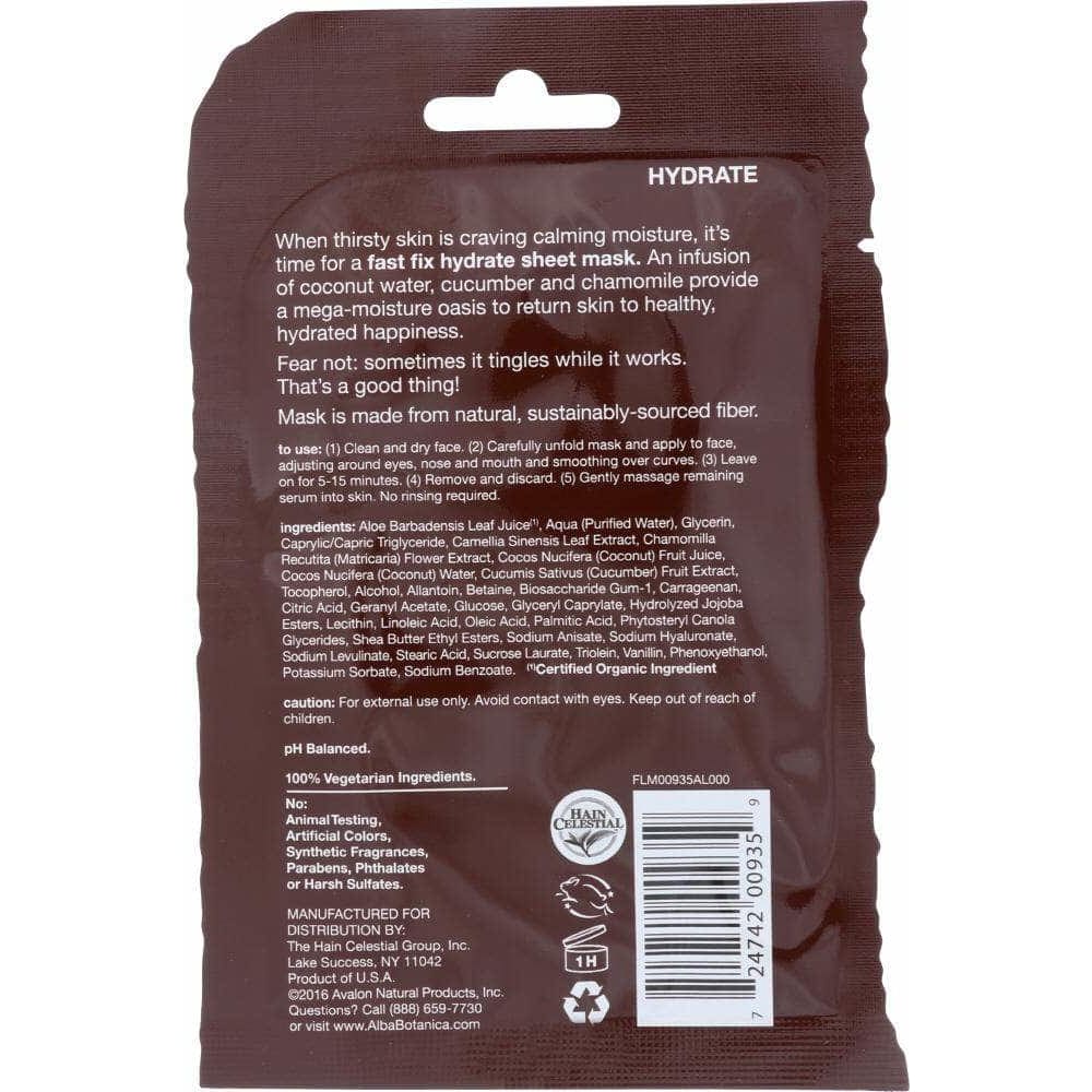 Alba Botanica Alba Botanica Mask Hydrate Coconut Water Fast Fix Sheet Mask, 1 ea