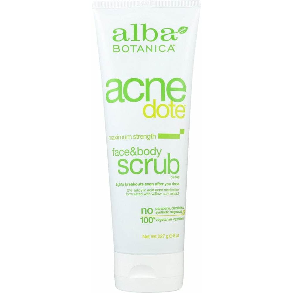 ALBA BOTANICA Alba Botanica Natural Acne Dote Face & Body Scrub Oil-Free, 8 Oz