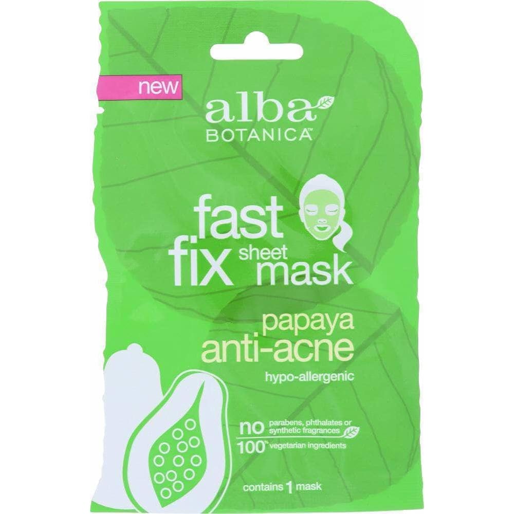 Alba Botanica Alba Botanica Papaya Anti-Acne Fast Fix Sheet Mask, 1 ea