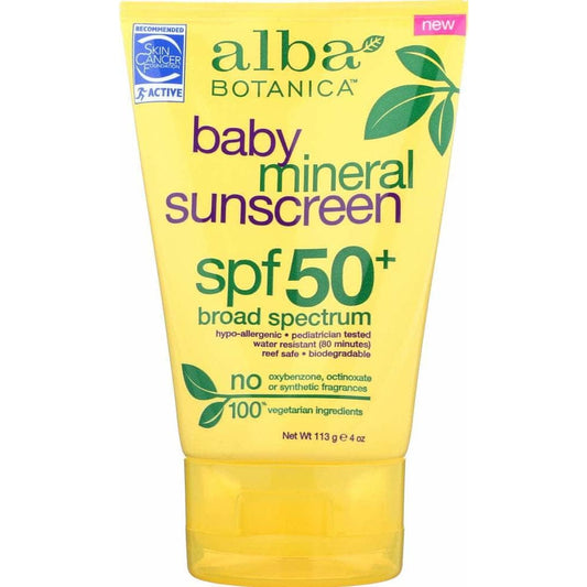ALBA BOTANICA Alba Botanica Sunscreen Baby Mineral Spf 50, 4 Oz