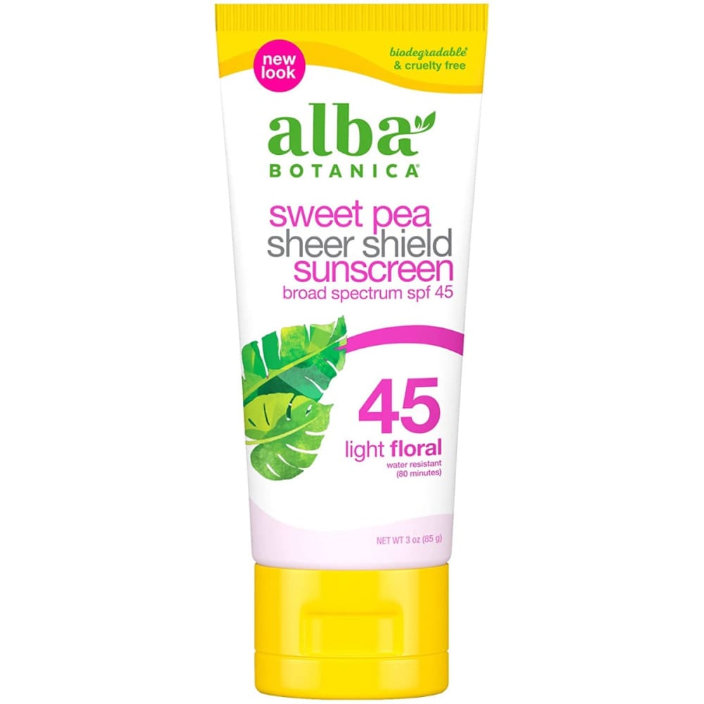 Alba Botanica: Sunscreen Spf45 Sheer Sweet Pea Lotion 3 oz - Beauty & Body Care > Skin Care > Sun Protection & Tanning Lotions - ALBA