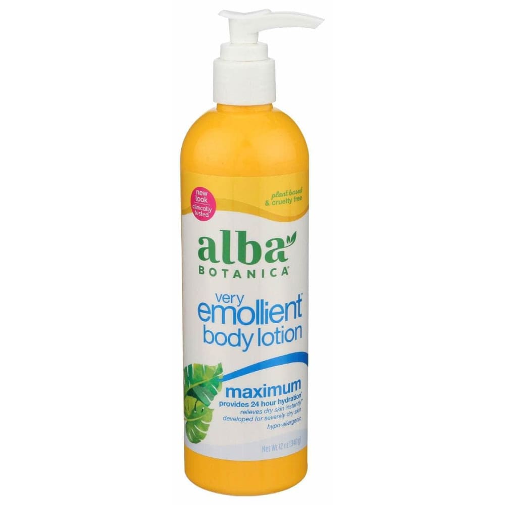 Alba Botanica Very Emollient Body Lotion Maximum, 12 Oz ShelHealth