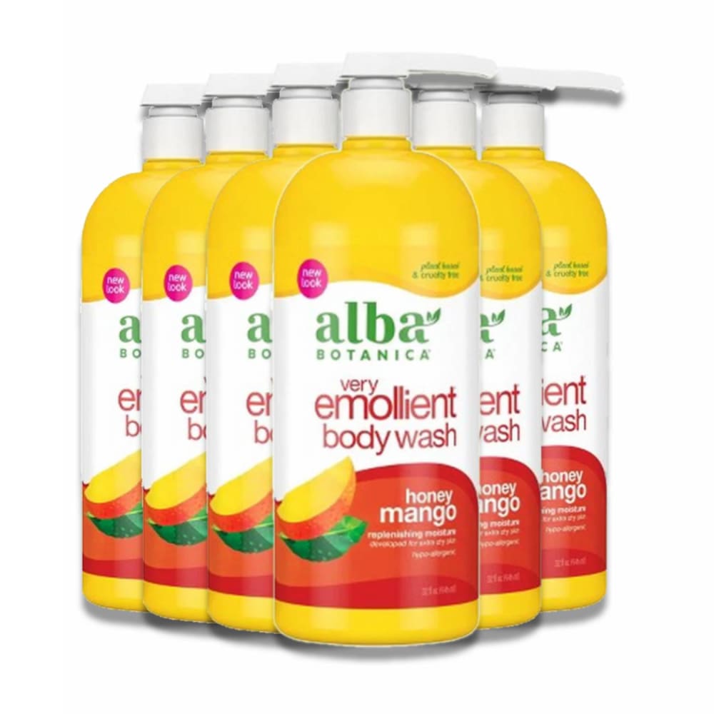 Alba Botanica Very Emollient Honey Mango Bath & Shower Gel 32 Oz - 6 Packs - Body Wash - ALBA BOTANICA