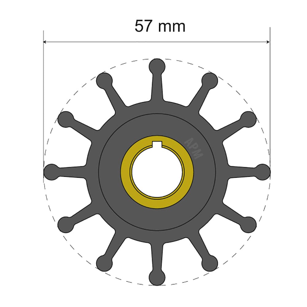 Albin Group Premium Impeller Kit 57 x 12.7 x 20mm - 12 Blade - Key ...