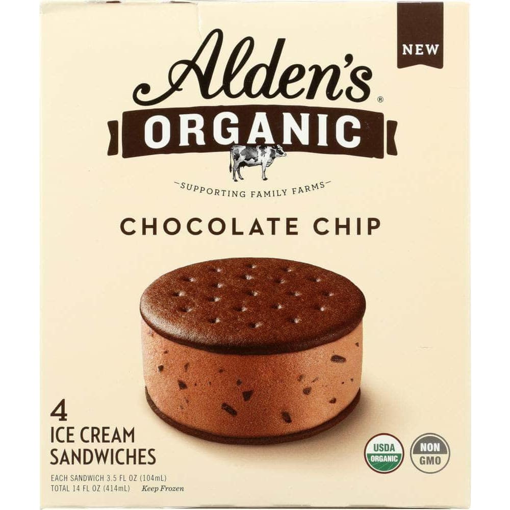 Aldens Organic Aldens Organic Ice Cream Sandwich Chocolate Chip, 4 pk
