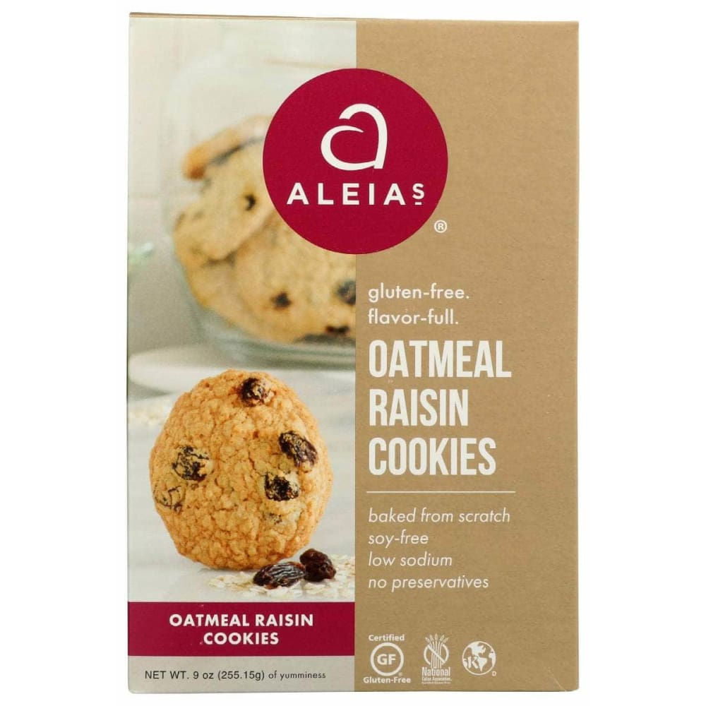 ALEIAS Grocery > Snacks > Cookies ALEIAS: Gluten Free Oatmeal Raisin Cookies, 9 oz