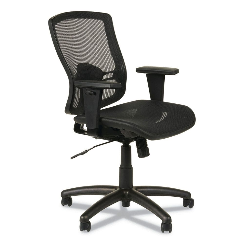 Alera Etros Series Suspension Mesh Mid-Back Synchro Tilt Chair Black - Office Chairs - Alera