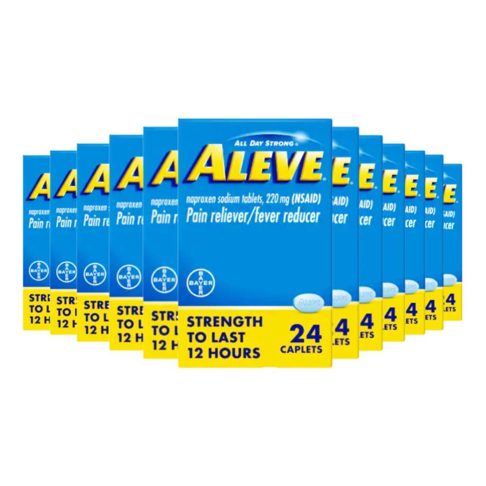 Aleve Naproxen Sodium Pain Reliever Caplets (NSAID) - 24ct - 12 Pack - Health Care - Bayer